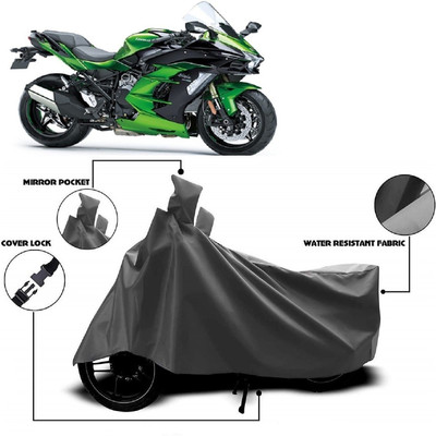 MMSSTAR Waterproof Two Wheeler Cover for Kawasaki(Ninja H2 SX, Grey)