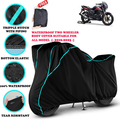 KaparDineX Waterproof Two Wheeler Cover for TVS(Apache RTR 180, Black)