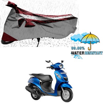 AutoTiger Two Wheeler Cover for Yamaha(Fascino, Silver, Maroon)