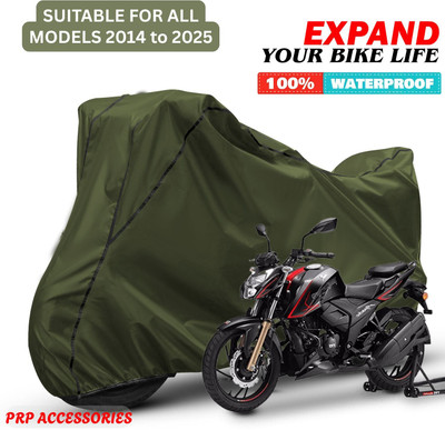 PRPaccessories Waterproof Two Wheeler Cover for TVS(Apache RTR 200 4V, Green, Black)