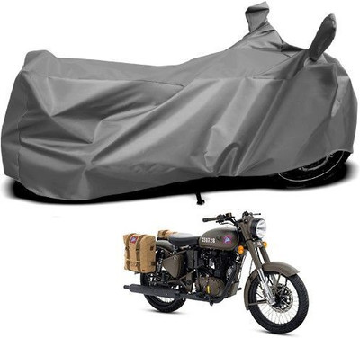 Varnwal E Commerce Waterproof Two Wheeler Cover for Royal Enfield(Classic 350, Grey)