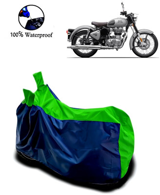 Autofly Waterproof Two Wheeler Cover for Royal Enfield(Classic Gunmetal, Blue, Green)
