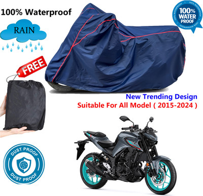 AUTOCAD Waterproof Two Wheeler Cover for Yamaha(MT-03, Blue, Red)