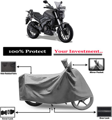 Amexride Two Wheeler Cover for Bajaj(Dominar 400, Grey)