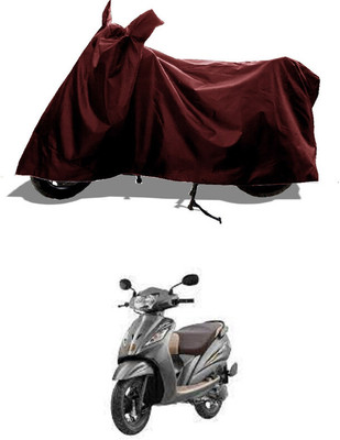 GROFATIK Two Wheeler Cover for TVS(Wego BS6, Maroon)