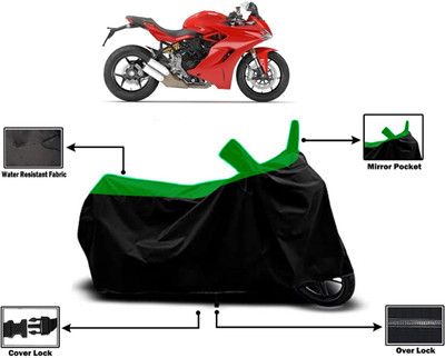 Amexride Two Wheeler Cover for Ducati(SuperSport, Green)