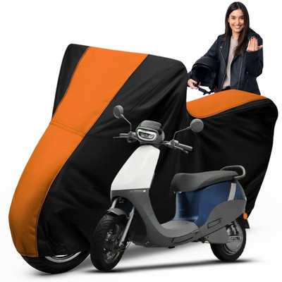 Car Styling Waterproof Two Wheeler Cover for Ola(Black, Orange)
