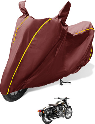 Auto Hub Waterproof Two Wheeler Cover for Royal Enfield(Classic Chrome, Maroon)