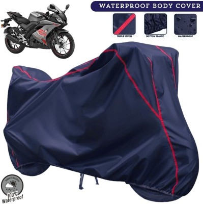 MADAFIYA Two Wheeler Cover for Yamaha(R15 V3, Blue, Red)