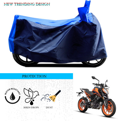 ANTHUB Waterproof Two Wheeler Cover for KTM(200 Duke, Black, Blue)