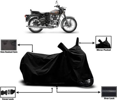 SK AUTO Two Wheeler Cover for Royal Enfield(Bullet 500, Black)