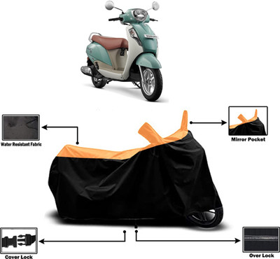 Amexride Two Wheeler Cover for Suzuki(Access 125, Orange)