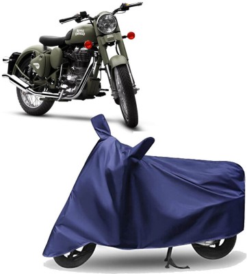 AUTO PEARL Two Wheeler Cover for Royal Enfield(Battle Green, Blue)