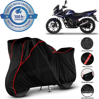 pocket bazar Waterproof Two Wheeler Cover for Bajaj(Discover 100 DTS-i, Black)