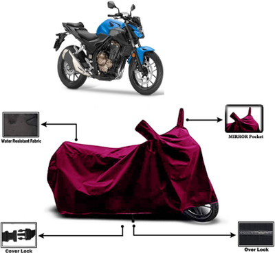 KEDIT Two Wheeler Cover for Universal For Bike(CB 500, Maroon)
