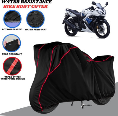 BigFly Waterproof Two Wheeler Cover for Universal For Bike(R15S, Black, Red)