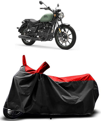 KEDIT Two Wheeler Cover for Royal Enfield(Meteor 350, Red, Black)