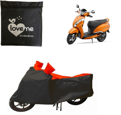 Love Me Waterproof Two Wheeler Cover for TVS(Jupiter classic, Red, Black)