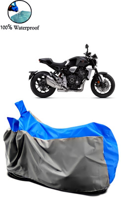 rakku Waterproof Two Wheeler Cover for Honda(CB 1000R, Grey, Blue)