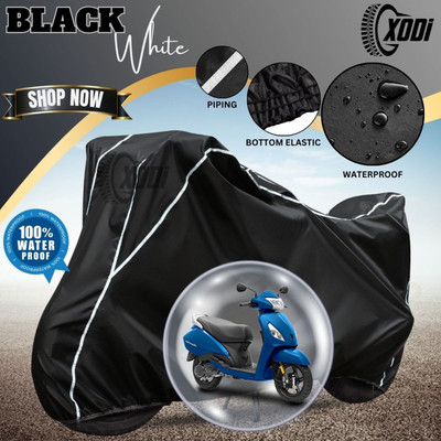 xodi Waterproof Two Wheeler Cover for TVS(Jupiter, Black, White)