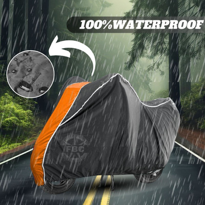 OliverX Waterproof Two Wheeler Cover for Bajaj(Pulsar, Black, Orange)