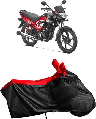Autofly Waterproof Two Wheeler Cover for Honda(Dream Yuga, Red, Black)