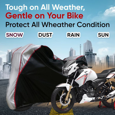 AutoGalaxy Waterproof Two Wheeler Cover for TVS(Apache RTR 160, Black)