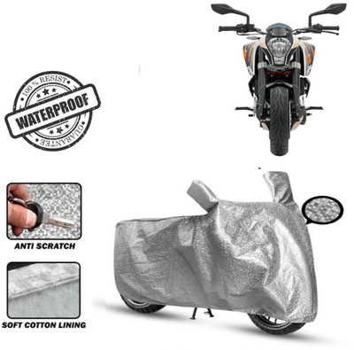 Autoinnovation Waterproof Two Wheeler Cover for KTM(390 Duke, Silver)