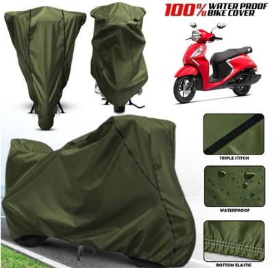 AutoGalaxy Waterproof Two Wheeler Cover for Yamaha(Fascino, Green)