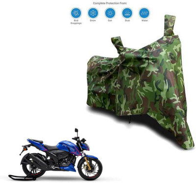 Aamaya Store Waterproof Two Wheeler Cover for TVS(Apache RTR 200 Fi E100, Green)