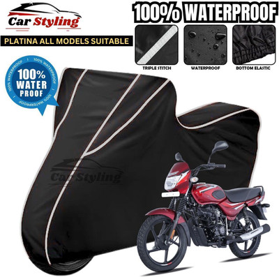 Car Styling Waterproof Two Wheeler Cover for Bajaj(Platina, Black, White)