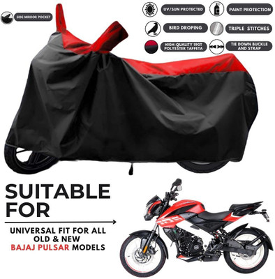ZAQE Two Wheeler Cover for Bajaj(Pulsar 200NS FI BS6, Black, Red)