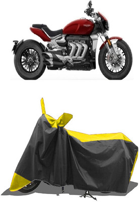SUGASHRI Waterproof Two Wheeler Cover for Triumph(Rocket III, Yellow, Black)