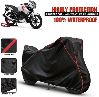 Shiv Kanha Waterproof Two Wheeler Cover for TVS(Apache RTR 160, Black, Red)