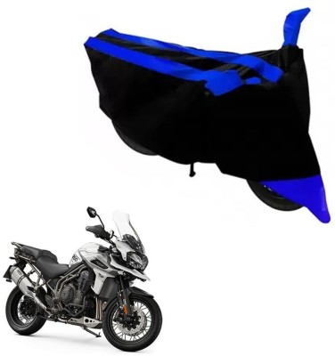 FKOK Two Wheeler Cover for Triumph(Tiger 800 XCA, Black, Blue)