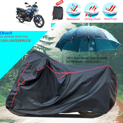 OliverX Waterproof Two Wheeler Cover for Hero(Super Splendor, Black)