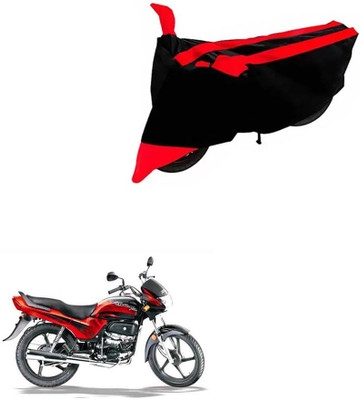 DeepShakshi AUTOMOTIVE Two Wheeler Cover for Hero(Passion Plus, Black, Red)