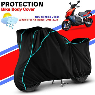 CABRY Waterproof Two Wheeler Cover for TVS(X1, Black, Blue)