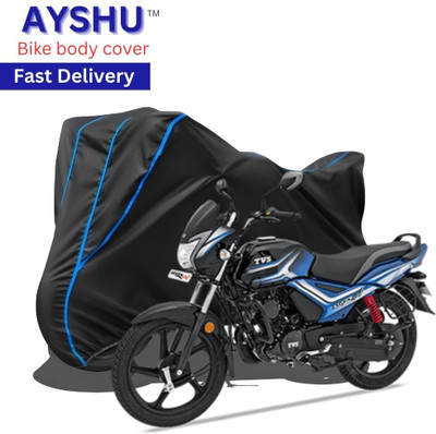 AYSHU Waterproof Two Wheeler Cover for TVS(Star City Plus, Black, Red)