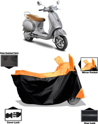 Amexride Two Wheeler Cover for Vespa(Vespa VXL 150, Orange)