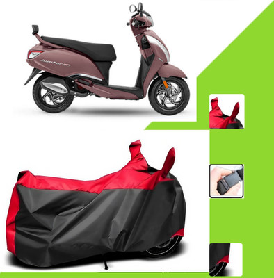WMIZEXA Two Wheeler Cover for TVS(Jupiter 125, Black, Red)