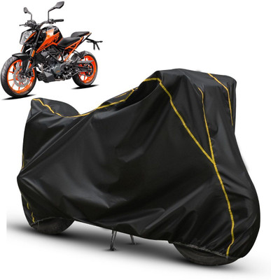 AUTOCAD Waterproof Two Wheeler Cover for KTM(Duke 390, Black, Yellow)