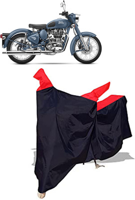 Amexride Two Wheeler Cover for Royal Enfield(Classic Squadron, Black)