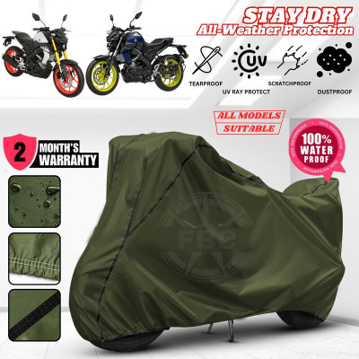 AutoGalaxy Waterproof Two Wheeler Cover for Yamaha(MT 15, Green, Black)