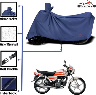 KEDIT Two Wheeler Cover for Hero(CD deluxe, Blue)