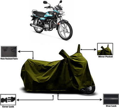 Amexride Two Wheeler Cover for Hero(HF Deluxe BS6, Green)