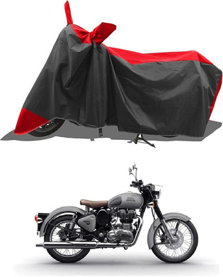 DeepShakshi AUTOMOTIVE Two Wheeler Cover for Royal Enfield(Classic Gunmetal, Red, Black)