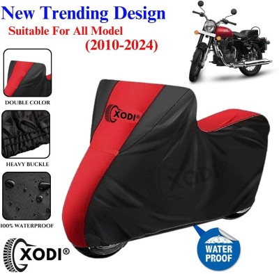 xodi Waterproof Two Wheeler Cover for Royal Enfield(Bullet 350, Black, Red)