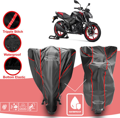 Defendo Waterproof Two Wheeler Cover for TVS(Apache, Grey)