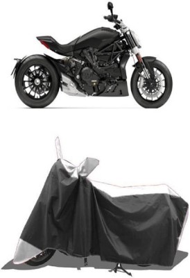 RAAMKM Two Wheeler Cover for Hero, Honda, Bajaj, TVS, Yamaha(Discover 150 f, White, Black)